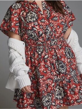 Anthropologie Somerset Floral Mini Dress, Size Medium, EUC